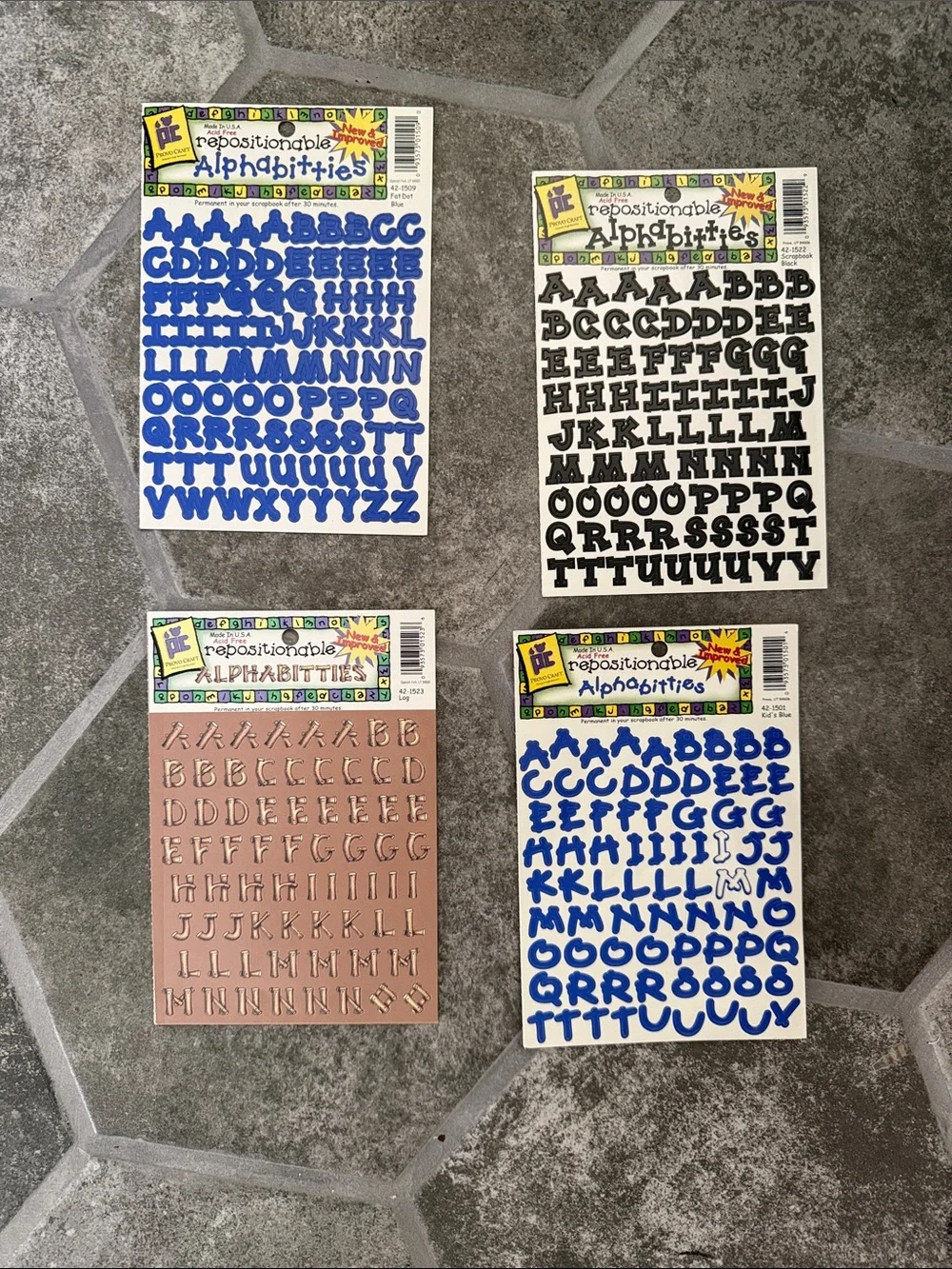 Lot of 11 New In Package Packs Sets Assorted Alphabet Stickers Multi Color